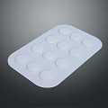 Medical Device Blister Pack Holding 12 White Round Tablets For Medication Use