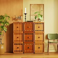Vintage Solid Wood Modular Chest Of Drawers For Warm Living Room Home Storage Decoration