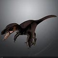 Small Purple Orange Dinosaur 3D Model With Open Mouth Standing Pose