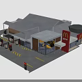 Modern McDonald's Restaurant Building Exterior Featuring Coca Cola Signage And Drive Thru Lane