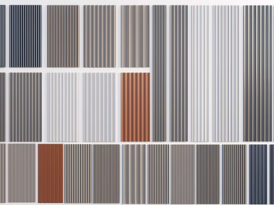 Wall Panels With Modern Design Diverse Colors And Vertical Striped Textures For Home Interior 3d model