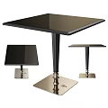 Sleek Square Black Glass Dining Table Set With Slim Black Legs And Metal Base Design