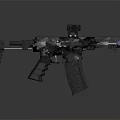 Modern Tactical Rifle with Camouflage Pattern Tactical Scope Suppressor and Grip