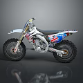 White Dirt Bike With Union Jack Design Off-Road Tires And Racing Details