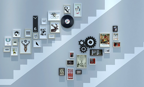 Modern Photo Wall Stairs Hanging Painting 3d model