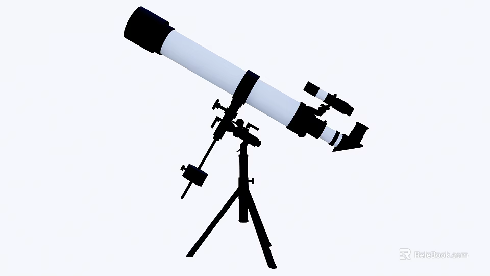 Inflatable Telescope Model With White Black Tube And Tripod Stand For Outdoor Decoration 3d model 