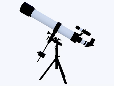 Inflatable Telescope Model With White Black Tube And Tripod Stand For Outdoor Decoration 3d model