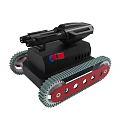 Black Tracked Robot With Red Gray Tracks And Top Device 3d model
