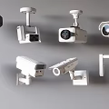 Surveillance camera monitor spherical camera infrared monitor probe monitoring combination 3d model