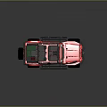 Red Off-Road Vehicle With Roof Rack LED Lights And Large Tires Design