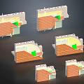 Architectural Components Brick Wall Section Views With Structural Layers And Details 3d model