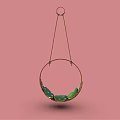Modern Stylish Hanging Chair With Metal Frame And Green Soft Comfortable Cushion Design