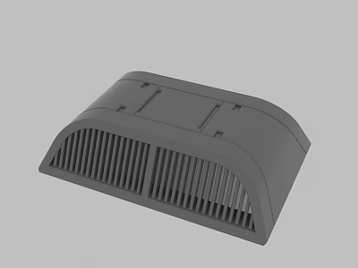 Gray Curved Top Ventilation Grille With Functional Design And Mounting Points 3d model