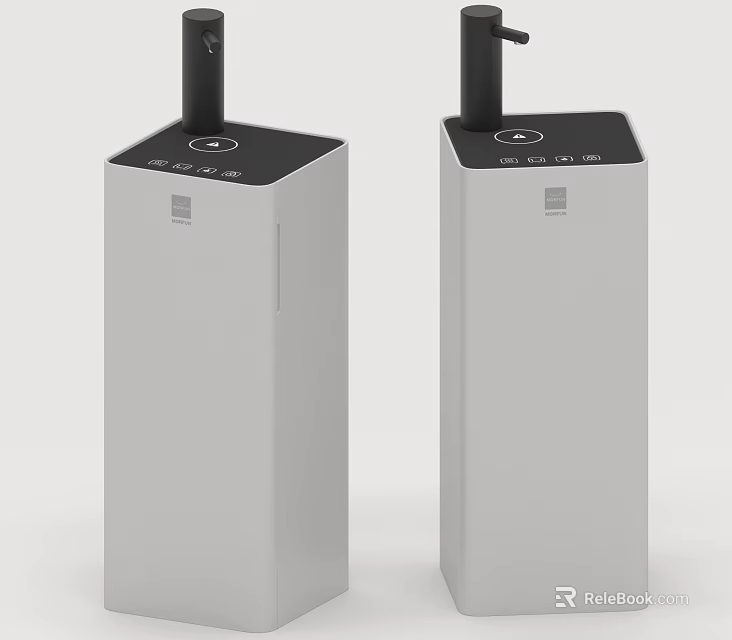 White Body Black Top Daily Use Appliances With Control Panel And Two Units 3d model 
