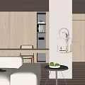 Modern Interior Design With Wooden Wall Lamp And Ambient Lighting Features