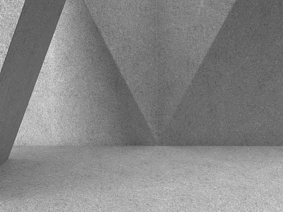 Gray Geometric Concrete Wall And Floor Modern Minimalist Interior Design 3d model