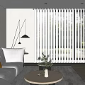 modern curtain vertical curtain 3d model