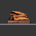 Crispy Fried Pastries on Red Wooden Tray with Delicious Crunchy Delight