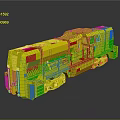 Modern E25 Locomotive white black exterior with blue windows sleek industrial 3D model design