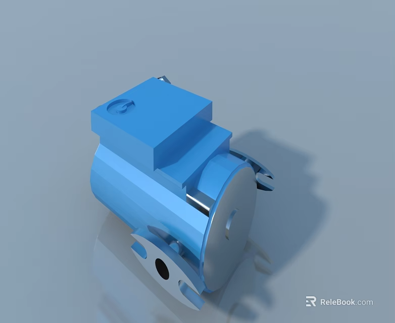 Blue Metal Swing Door Featuring Modern Design And Durable Mechanical Structure 3d model