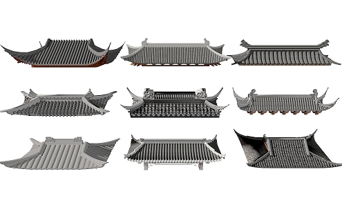 Chinese Eaves Tiles 3d model