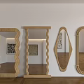 Stylish Wooden Mirrors With Wavy And Oval Frames For Modern Interior Decor