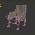 Antique Wooden Chair with Carved Armrests and Claw Feet Legs Vintage Traditional Design