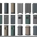Public Trash Bins With Various Designs And Different Color Options For Public Areas