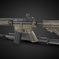 Two Modern Tactical Rifles With Brown And Black Color Schemes Rail Systems And Magazines