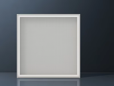 Modern White Square Grille Panel with Smooth Surface on Dark Background 3d model