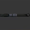 Futuristic Sci-Fi Energy Weapon With Metallic Blue Silver Design And Grid Grip Details