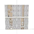 Modern White Bookcase With Open Shelves Closed Cabinets LED Lighting And Decorative Books
