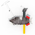 Pirate Ship Playground With Yellow Slide Sails Climbing Frames And Swings 3d model