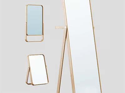Modern Mirrors Collection Including Full Length Standing and Tabletop Wooden Frame Designs 3d model