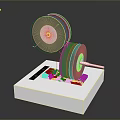 Professional Hardware Tools Stacked Grinding Wheels on Metal Shaft with Stable Base