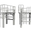 Heavy Duty Industrial Platform Equipment With Safety Railings And Access Ladders