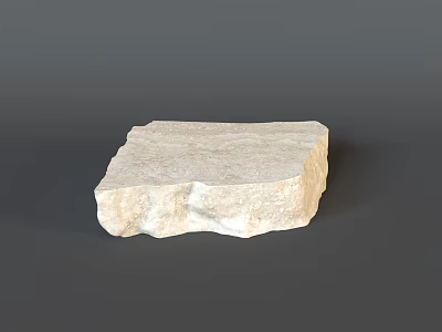 Natural Light Colored Stone And Wood With Rough Surface On Gray Background 3d model