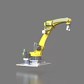 Yellow Industrial Robot Arm With Mechanical Base Joints And Automation Structure