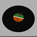 Vintage Vinyl Record With Central Colorful Label And Grooved Surface For Music
