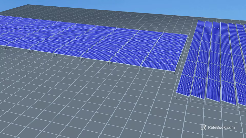 High Efficiency Solar Panels Array For Home Renewable Energy Solution 3d model 