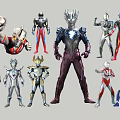 Multiple Ultraman Characters In Various Action Poses With Colorful Suits And Diverse Designs