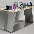 Modern Retail Display Shelves With Multi Tiered Racks And Organized Products