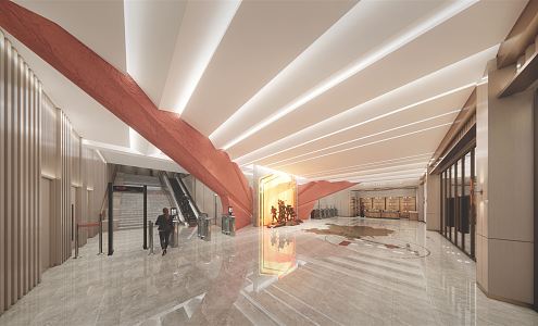 Modern Museum Lobby Hall 3d model