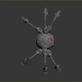 Mechanical Spider Robot With Metallic Structure Spherical Body And Multiple Mechanical Legs 3d model