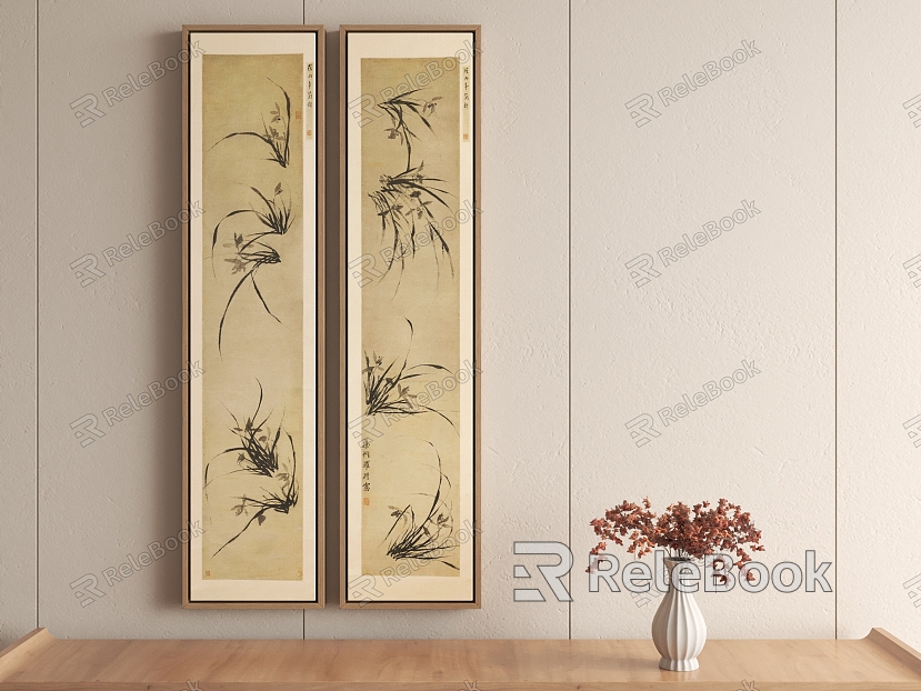 New Chinese Decorative Painting Plant Orchid Hanging Painting model