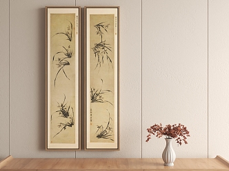 New Chinese Decorative Painting Plant Orchid Hanging Painting 3d model