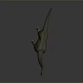 Brachiosaurus Dinosaur Model Featuring Long Neck Greenish Brown Body Standing on Gray Surface