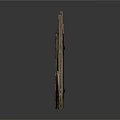 Old Damaged Wooden Fence Structure With Tilted Posts And Collapsed Sections 3d model