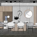 Modern Dining Table and Chair Combination Dining Table and Chair 3d model
