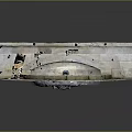 Weathered Stone Circular Basin Structure with Central Sphere and Scattered Cracked Fragments